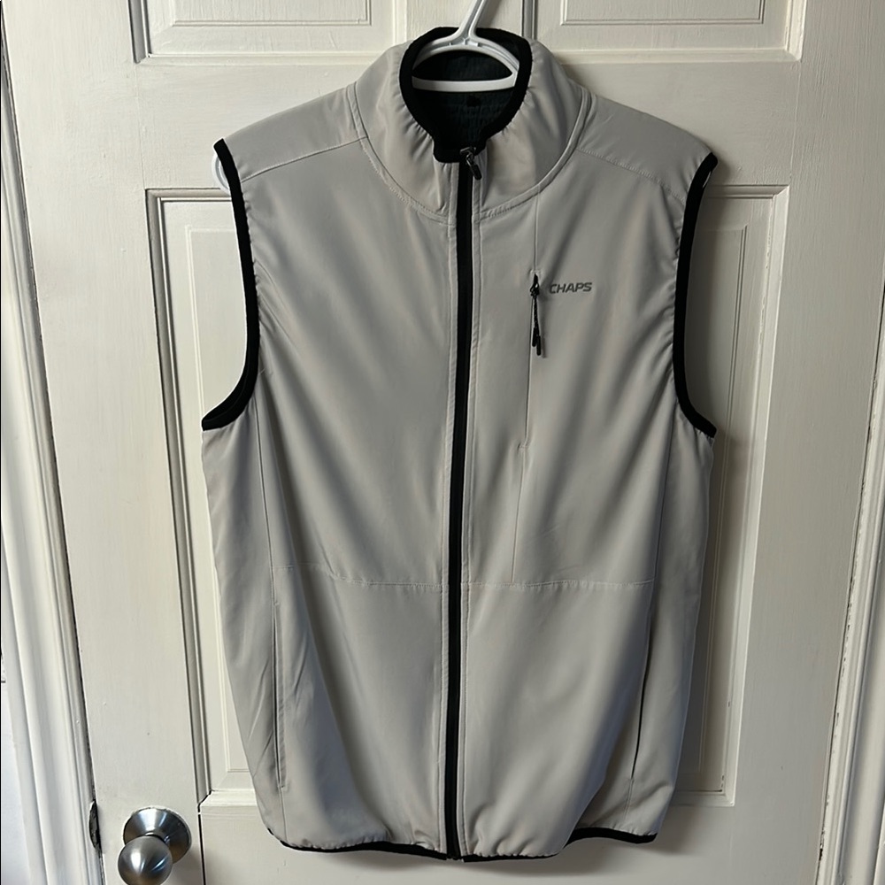 Chaps Golf Men’s Microchip Gray Woven Performance Golf Vest size M